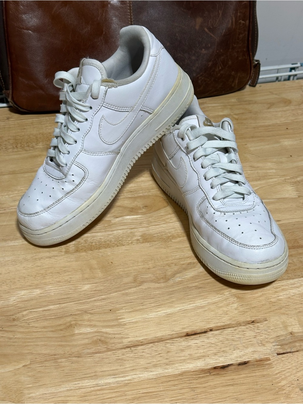 Nike Air Force One Men’s White Leather Sneakers with Off-White Sole
